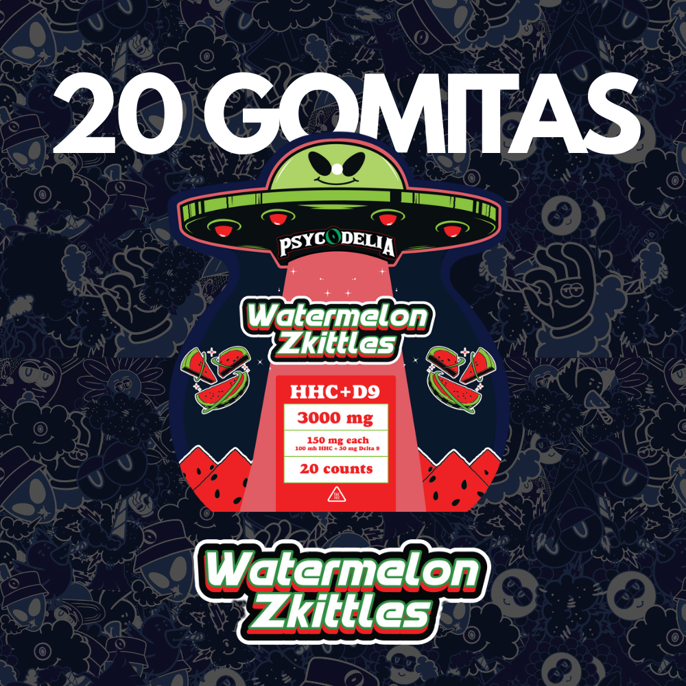 PSYCHEDELIC GUMMIES HHC + D9 300mg – WATERMELON ZKITTLES