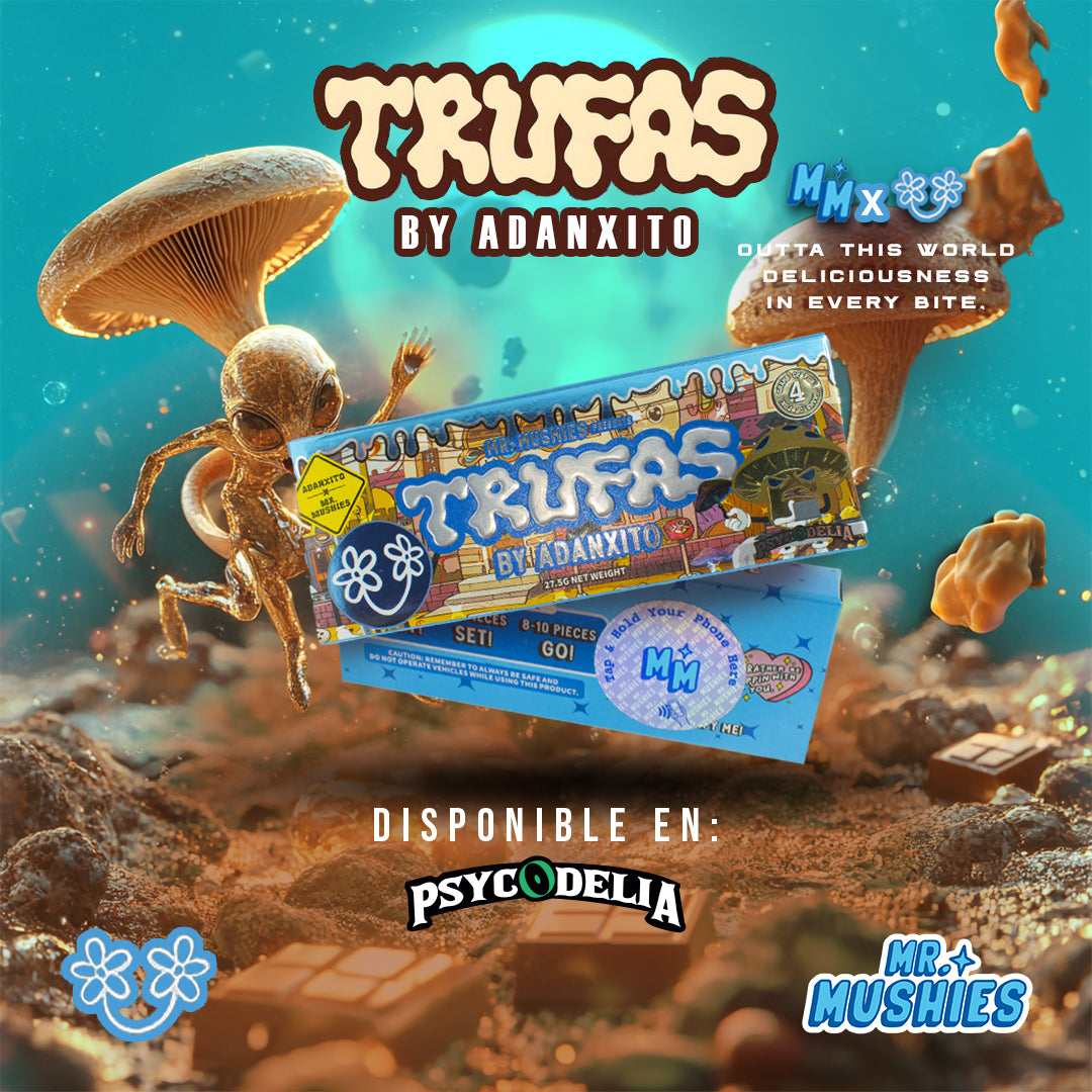 TRUFAS - MR MUSHIES X ADAN CRUZ X PSYCODELIA - CHOCOLATE WITH MUSHROOMS 4G