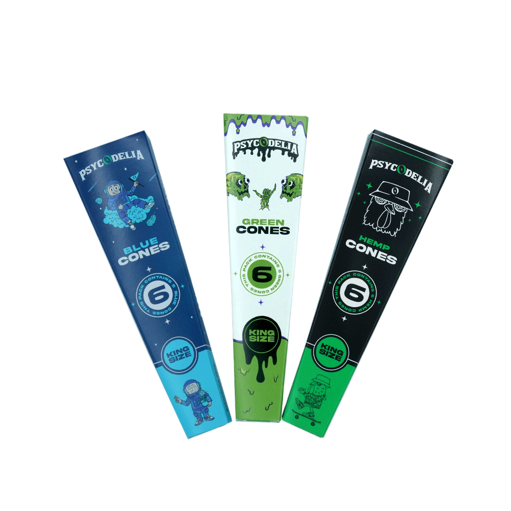 PSYCODELIA Rolling Cones - King Size - Slim Paper - 6 Pack