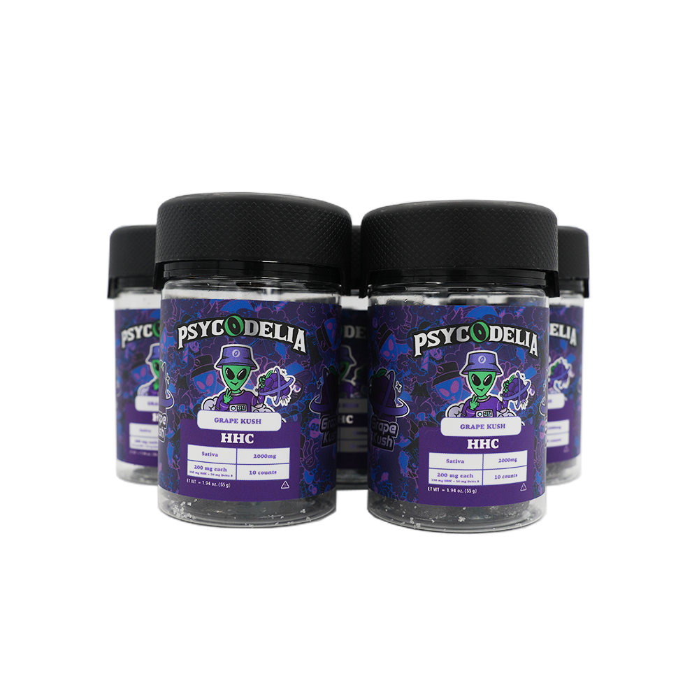 HHC + Delta 8 Gummies 200mg - Grape Kush 10 Pack